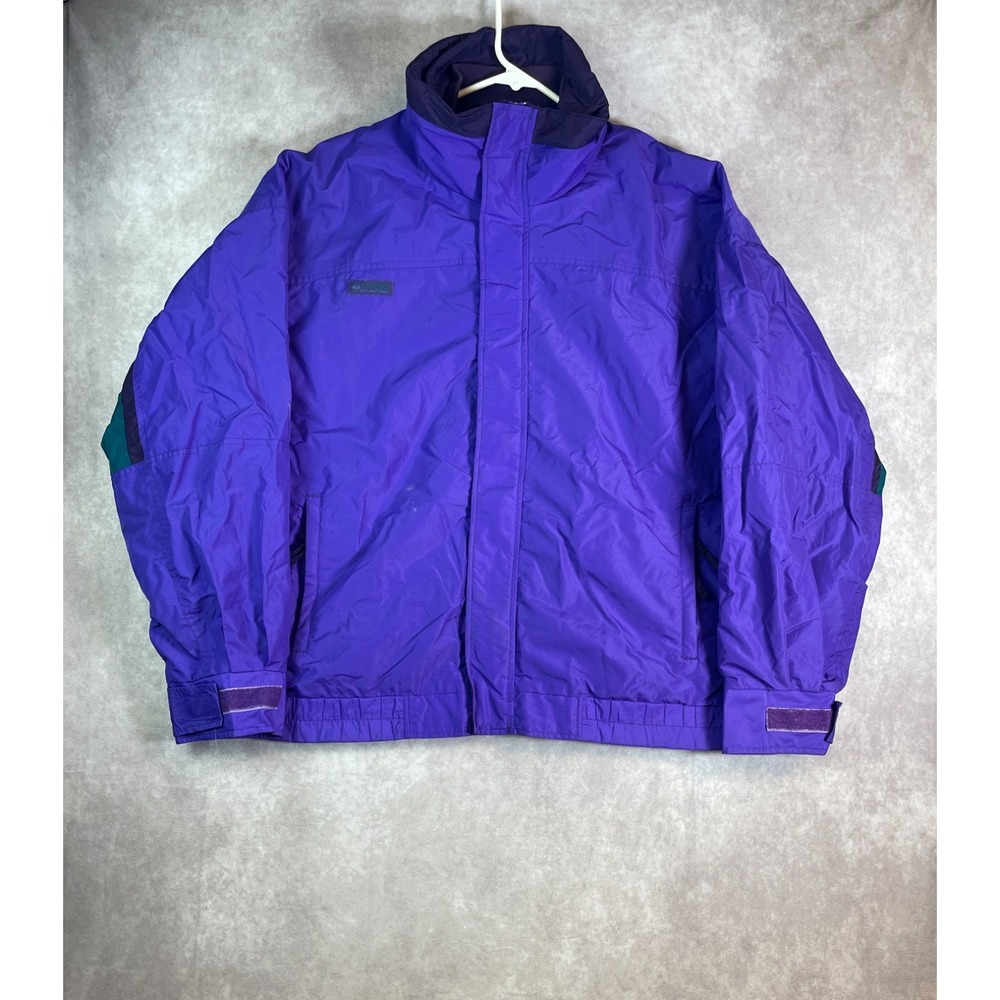VTG Columbia Bugaboo Jacket Mens XL Purple Interchange Full Zip Up Retro Hiking
